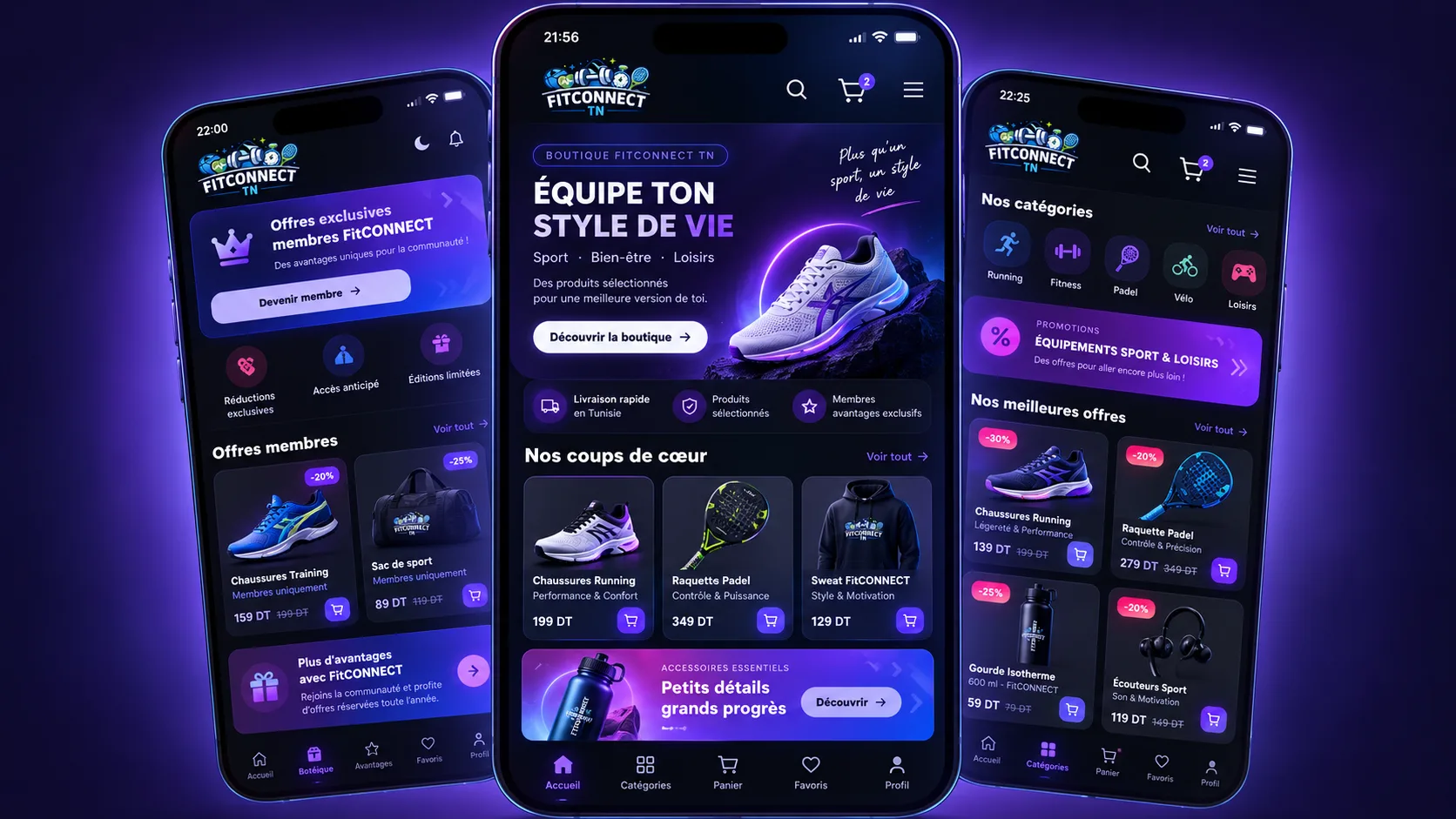 Le catalogue de la boutique dans l’application