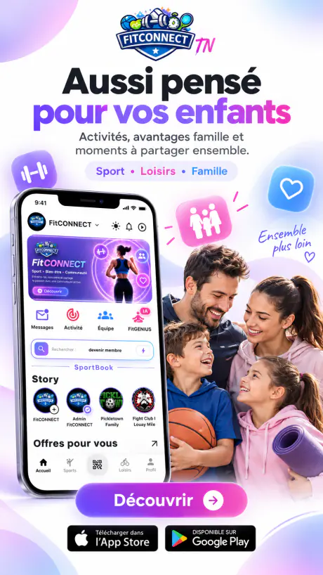 Affiche FitCONNECT TN : activités famille, avantages famille et moments à partager