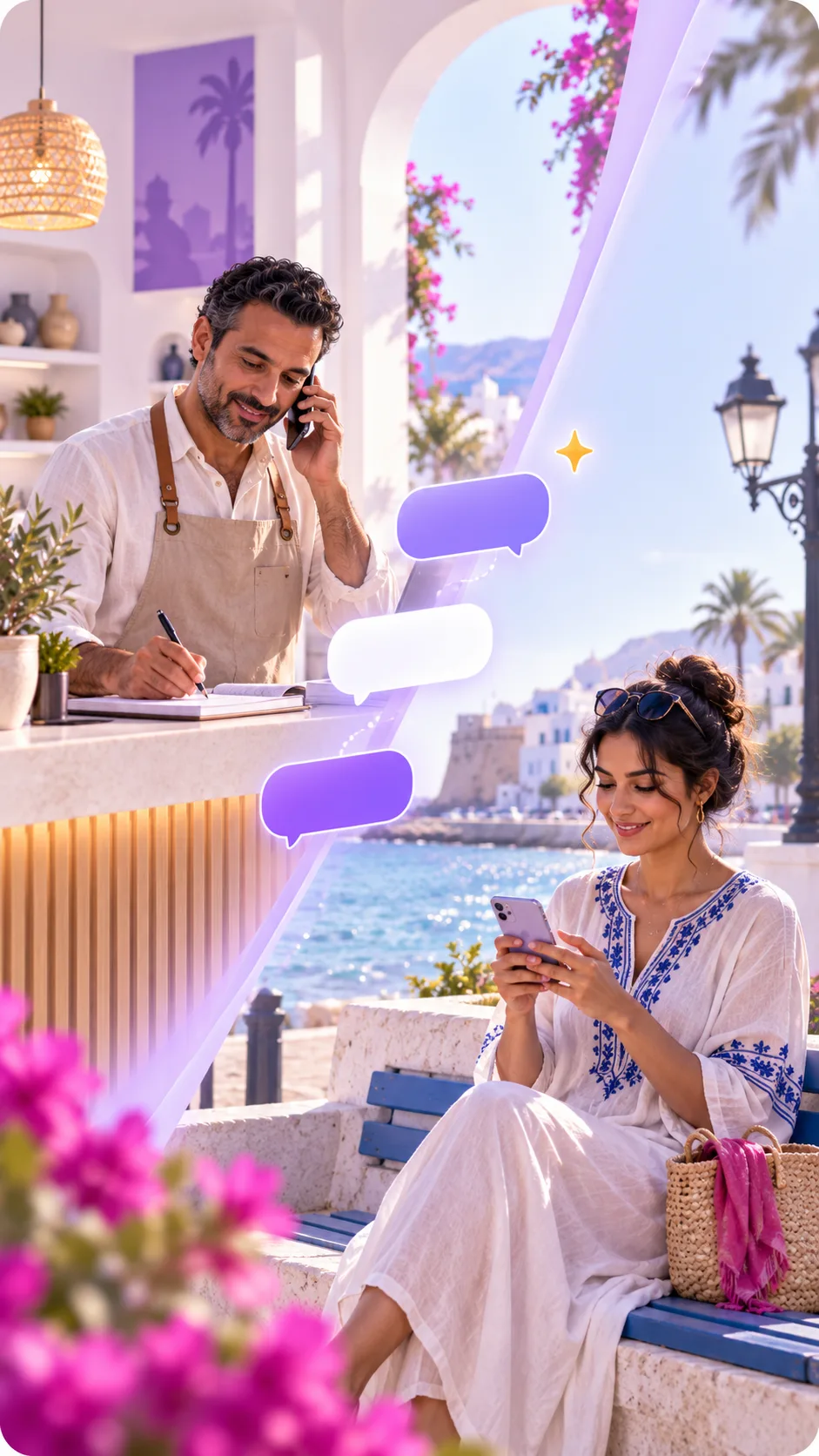 Un partenaire répond à sa cliente dans la messagerie